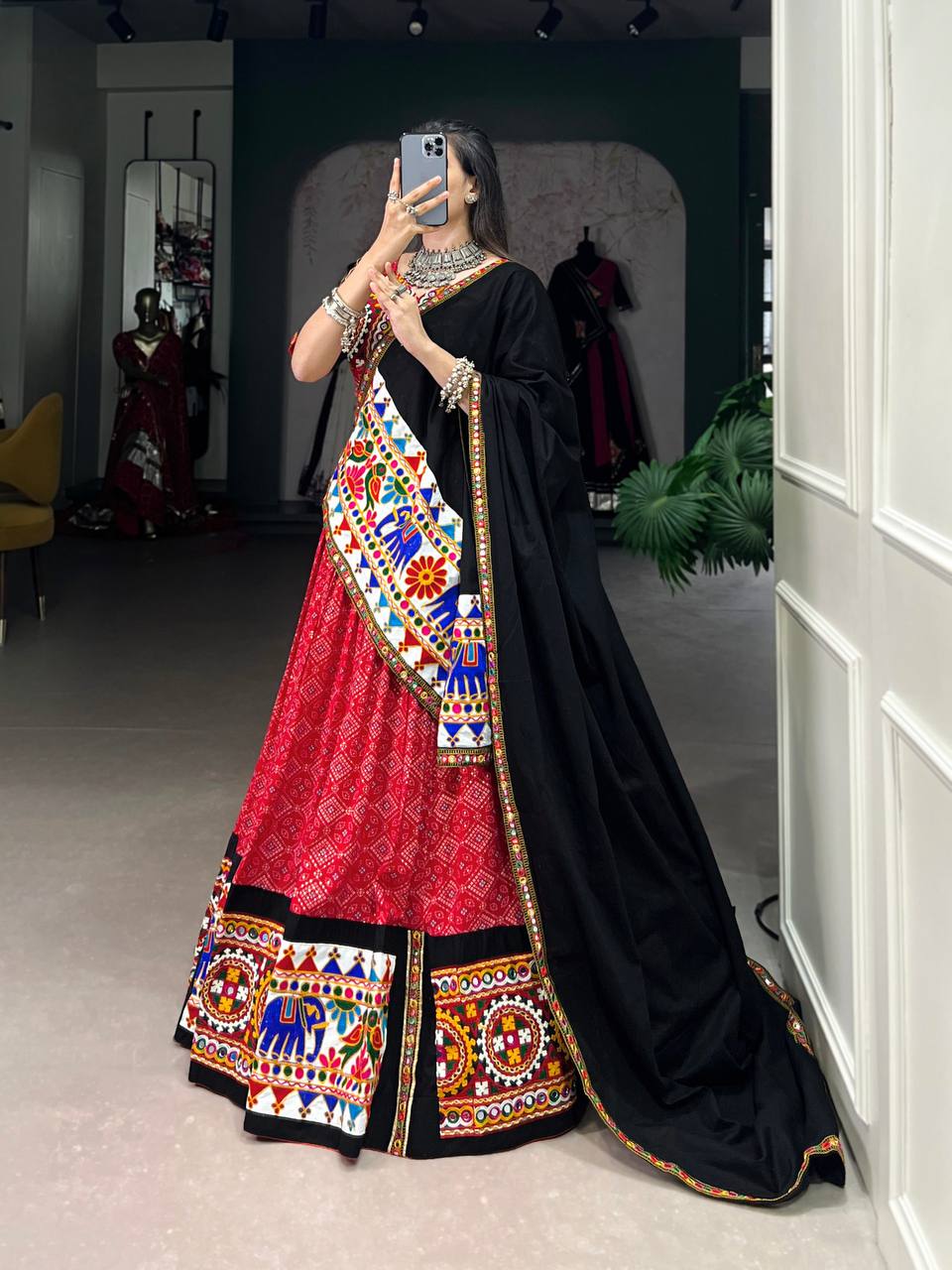 Latest Lehenga Choli With Gamthi, Printed And Mirror Work | Ready To Wear