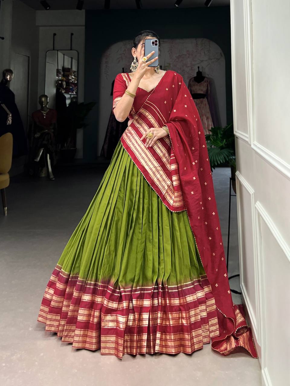 Designer Lehenga Choli With Plain And Zari Weaving Work | Ready To Wear