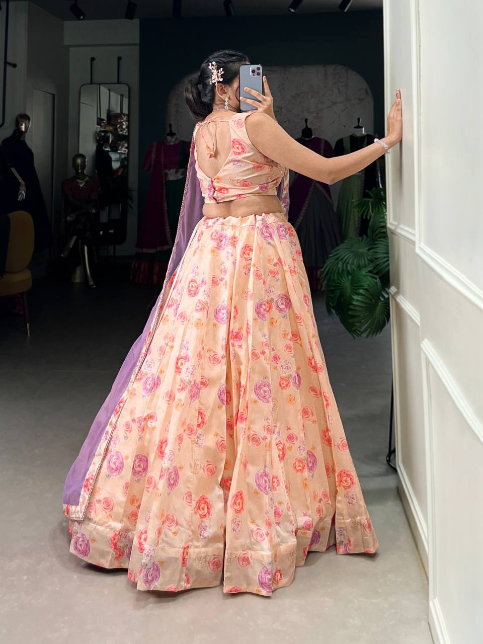 Beautiful Lehenga Choli With Floral Printed | Ready To Wear