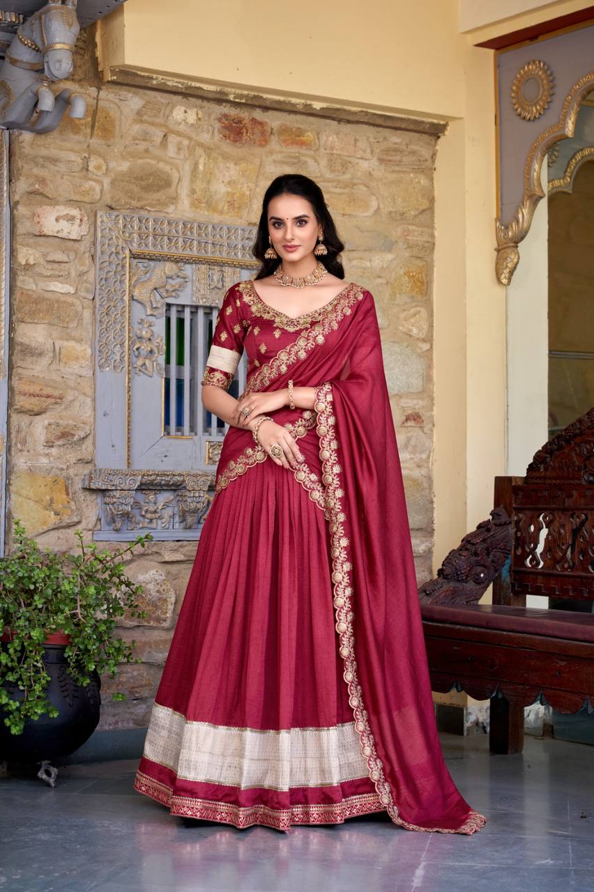 Traditional Lehenga Choli With Zari Weaving And Sequins Work | Ready To Wear
