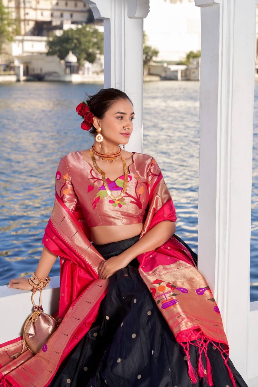 Beautiful Lehenga Choli With Paithani Silk And Weaving Zari Work | Ready To Wear