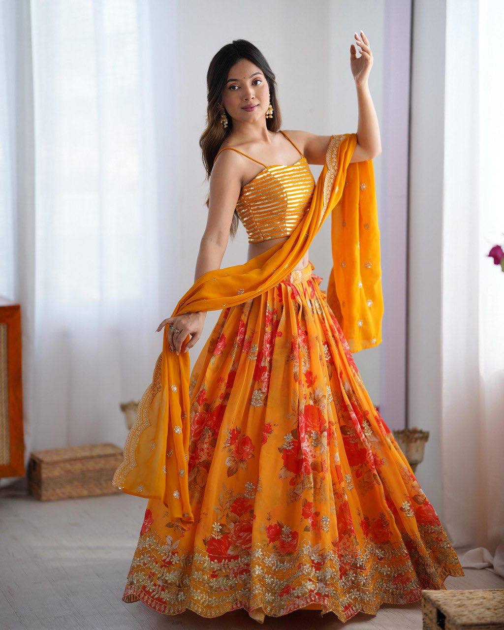 Designer Lehenga Choli With Thread And Sequnce Work | Ready To Wear