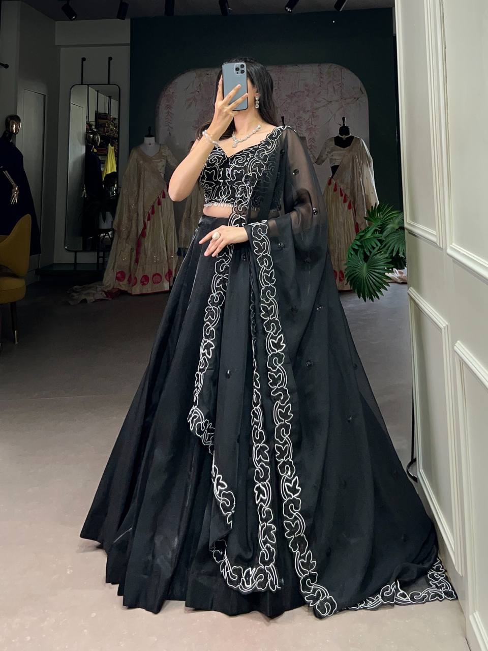 Satin Silk Lehenga Choli with Plain Work Satin Silk Lehenga Choli with Plain Work