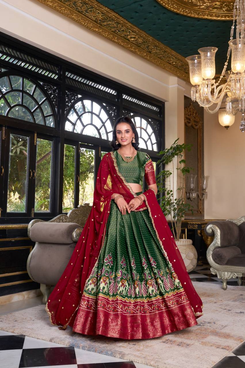 Beautiful Lehenga Choli With Printed Zari Weaving Work | Ready To Wear