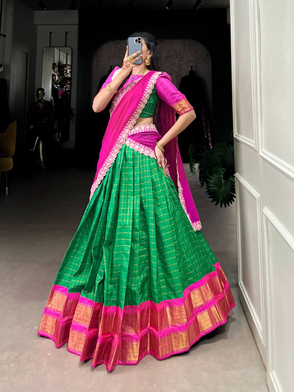 Traditional Zari Chex Lehenga With Zari Weaving Work | Ready To Wear