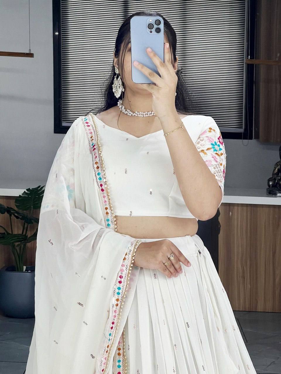 Heavy Gorgette Lehenga Choli With Embroidery And sequence Work | Ready To Wear