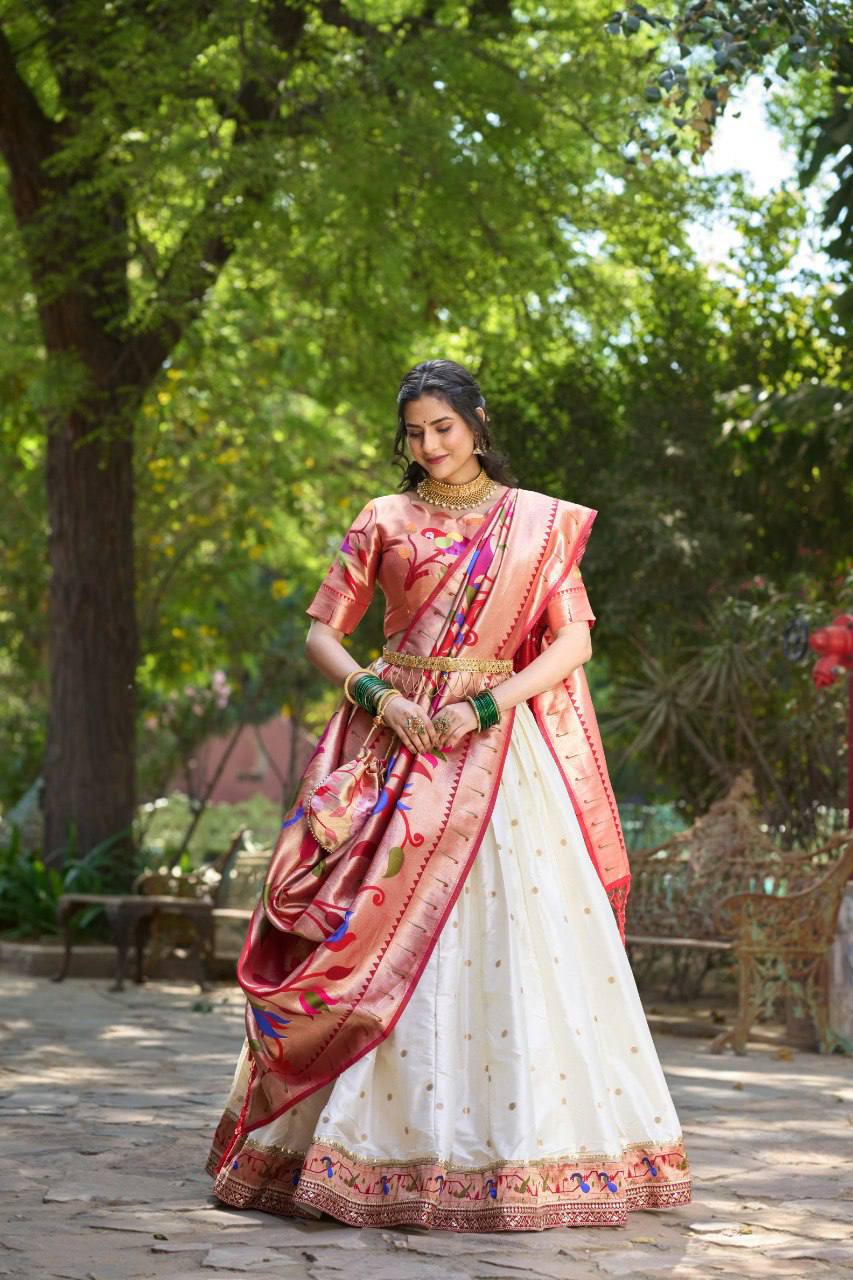 New Jacquard Silk Lehenga Choli With Weaving Zari Work | Read To Wear