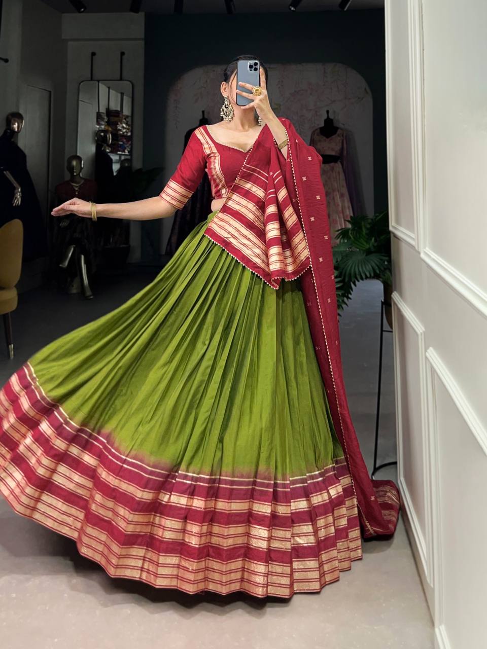 Designer Lehenga Choli With Plain And Zari Weaving Work | Ready To Wear