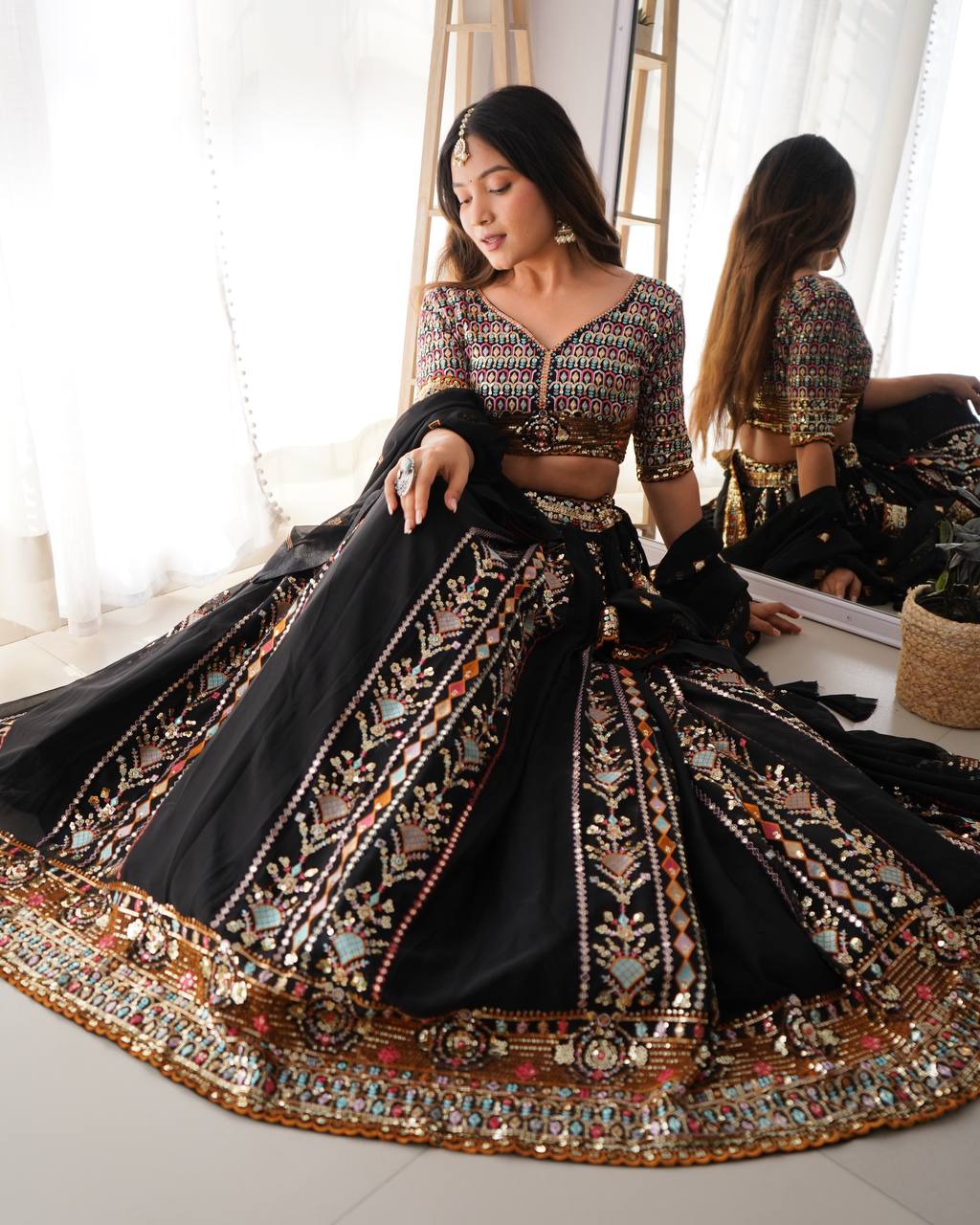Georgette Lehenga Choli With Thread Sequins Work | Ready To Wear