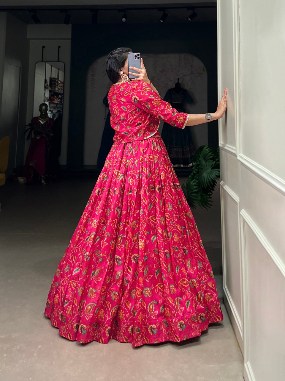 Wedding Lehenga Choli Floral Print With Gota Patti Touch Up | Ready To Wear