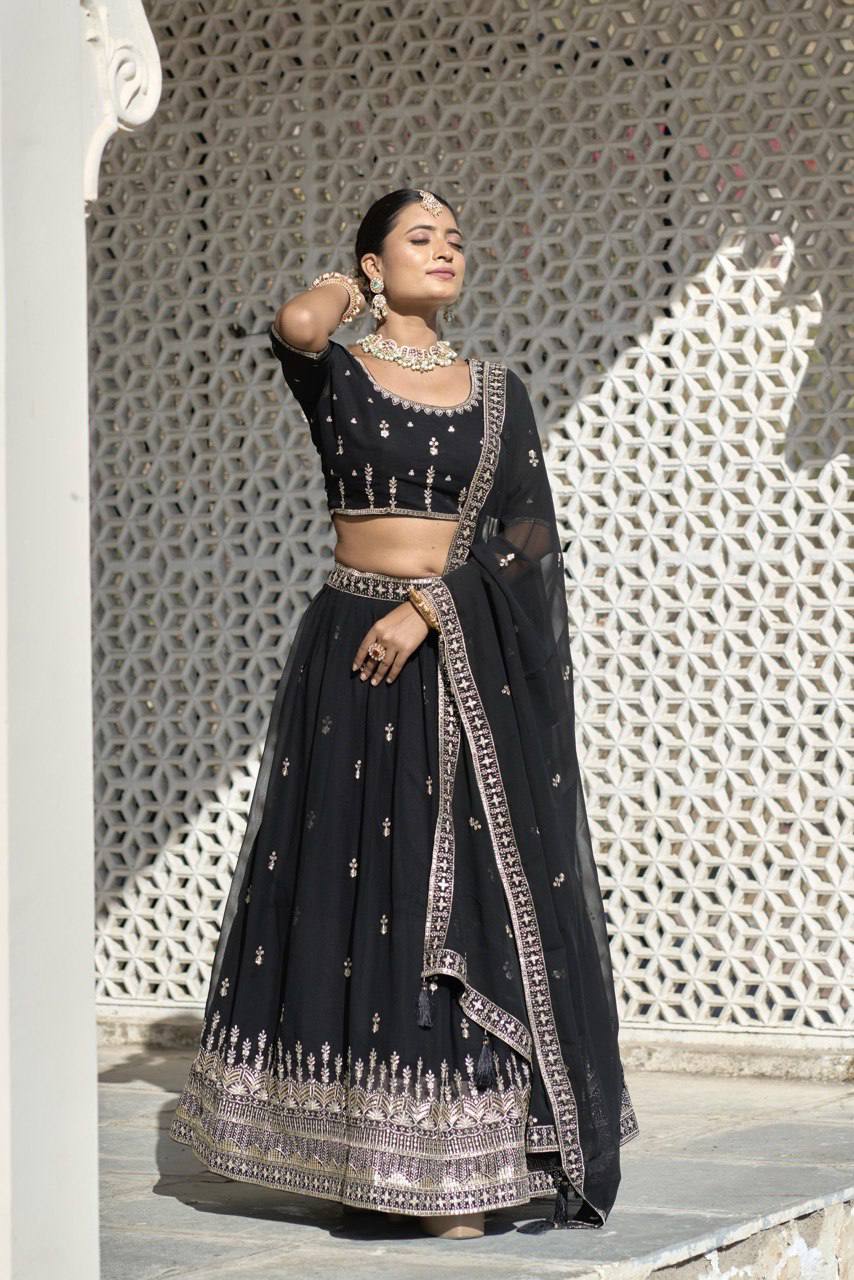 Traditional Embroidery Lehenga Choli With Sequence Work | Ready To Wear