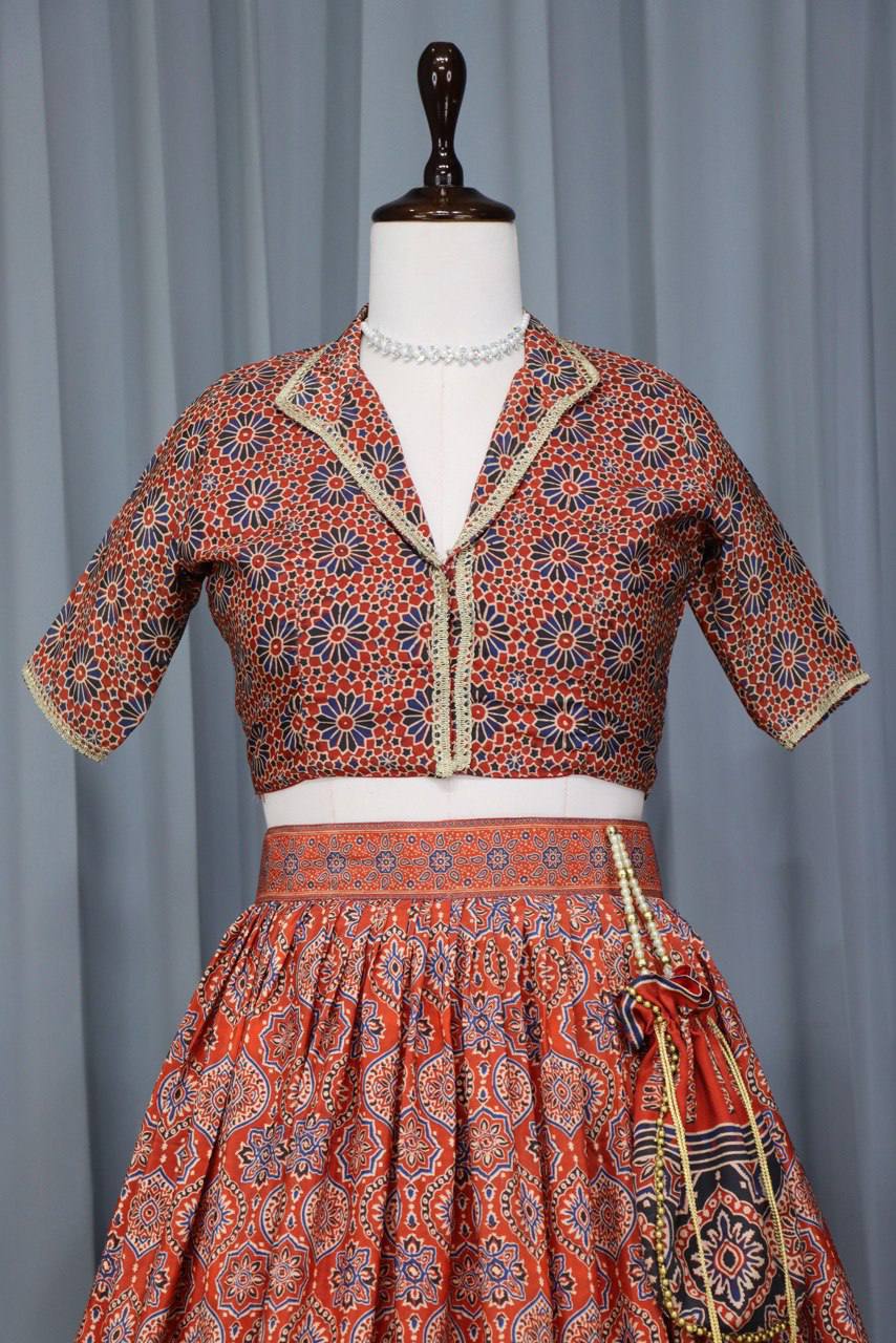 Latest Lehenga Choli With All Over Azarakh Prints | Ready To Wear