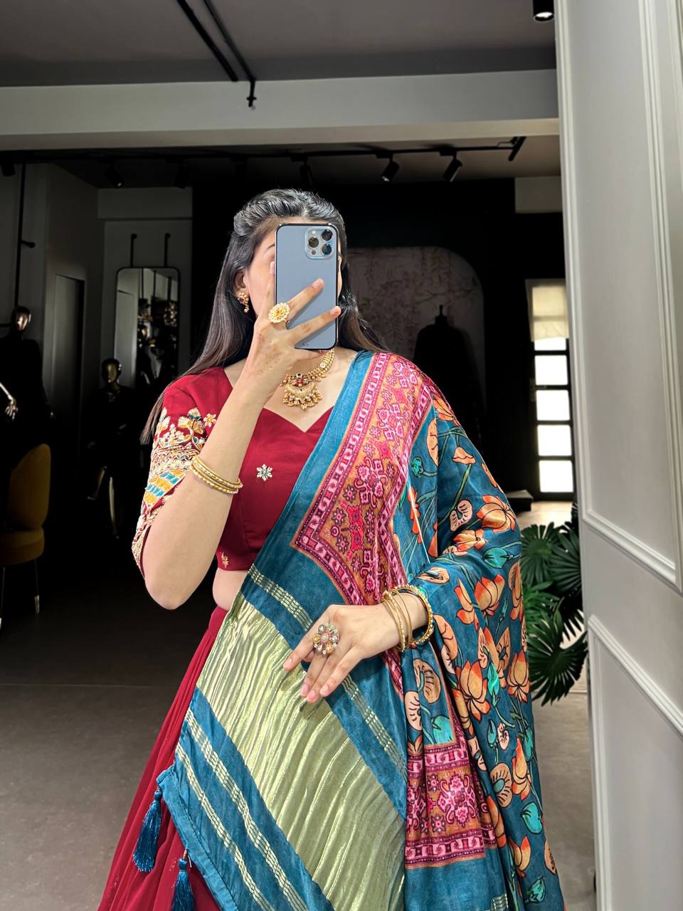 Georgette Lehenga Choli With Thread And Embroidery Work | Ready To Wear