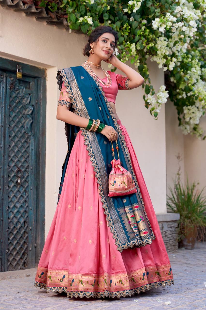 Stylish Lehenga Choli With Zari Weaving And Sequins Thread Work | Ready To Wear
