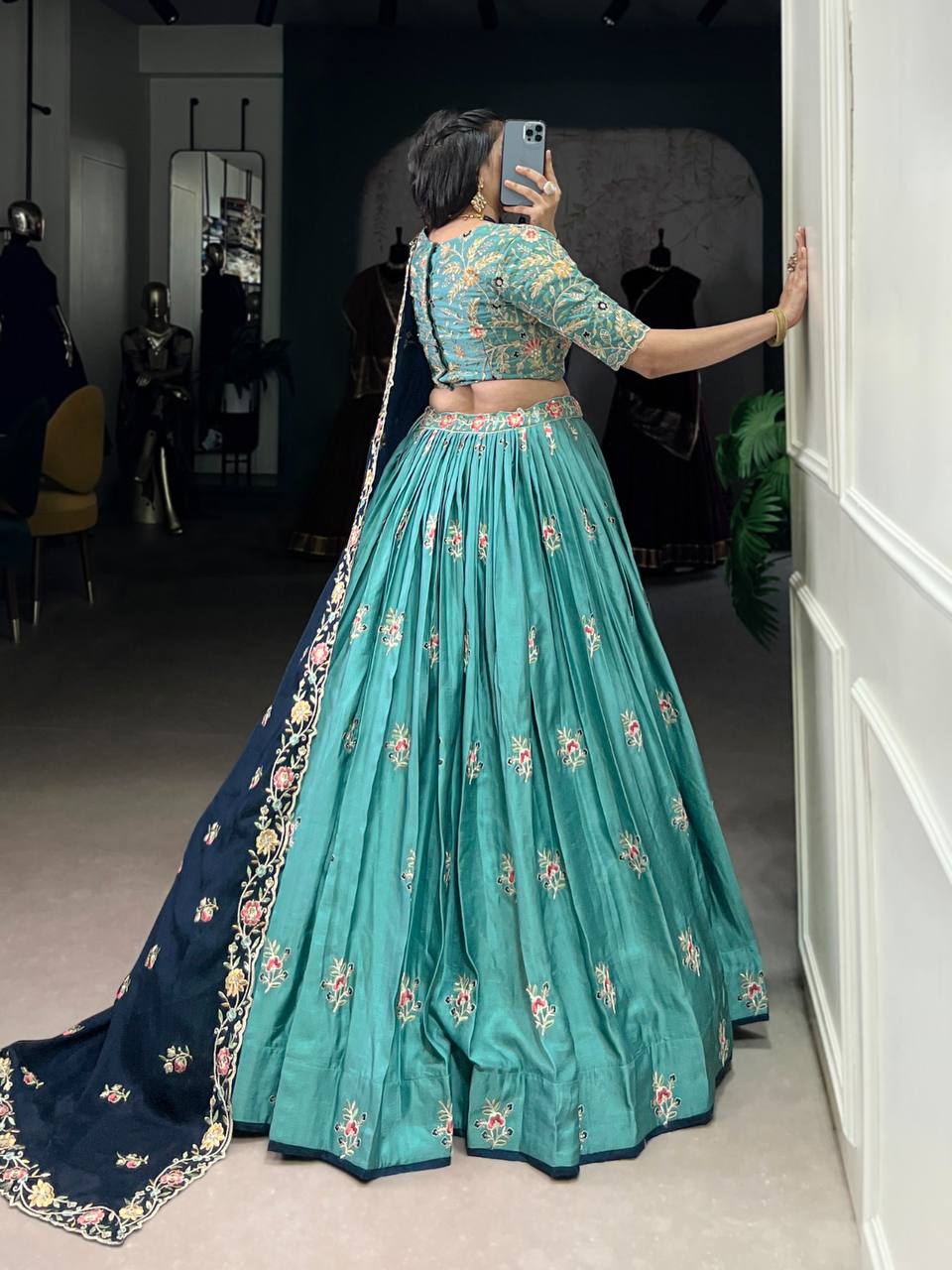 Slab Silk Lehenga Choli With Thread Sequins And Embroidery Work | Ready To Wear