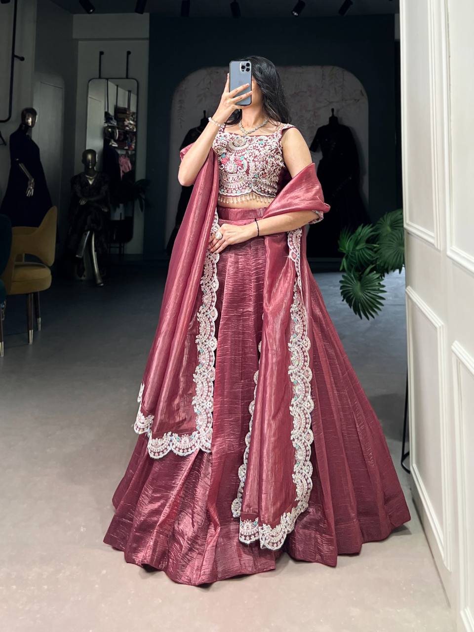 New Lehenga Choli With Thread, Plain And Embroidery Work| Ready To Wear
