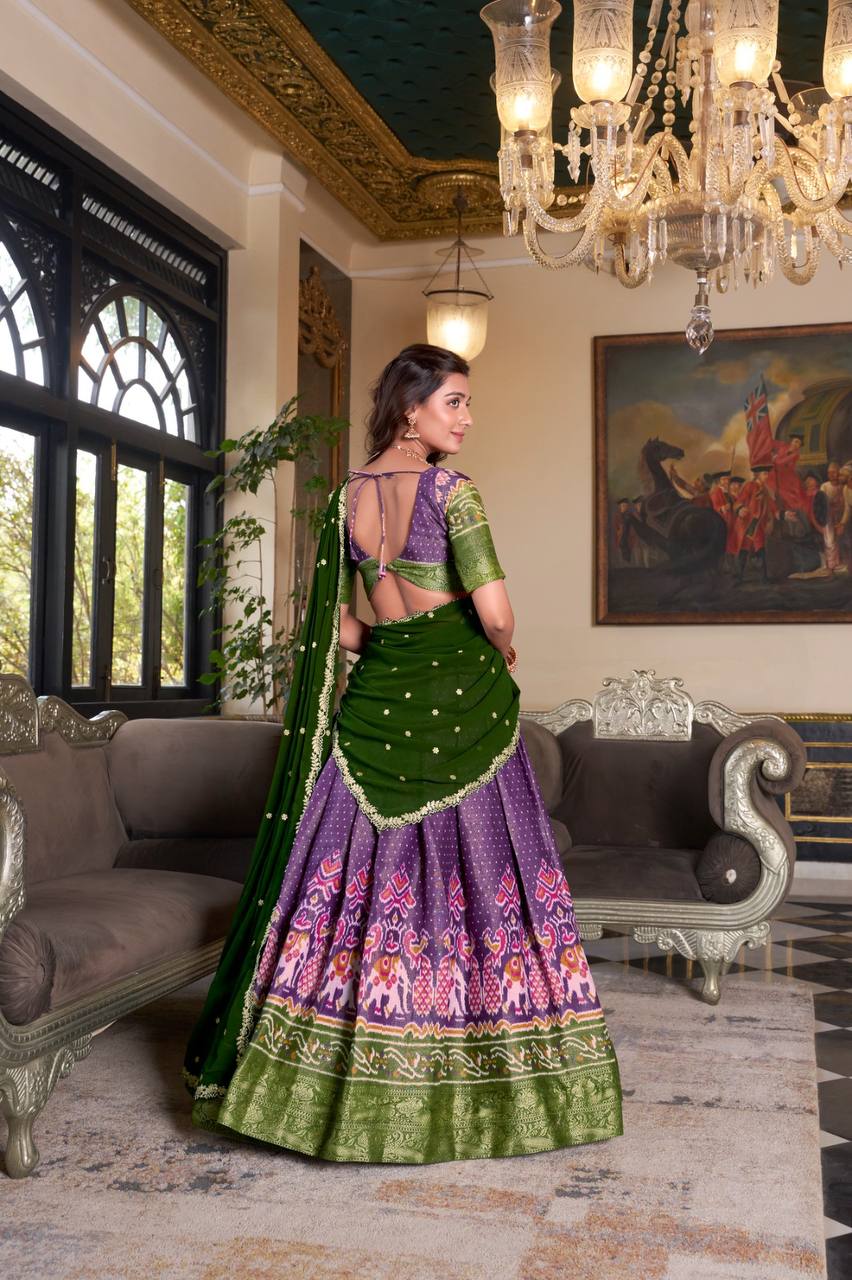 Beautiful Lehenga Choli With Printed Zari Weaving Work | Ready To Wear
