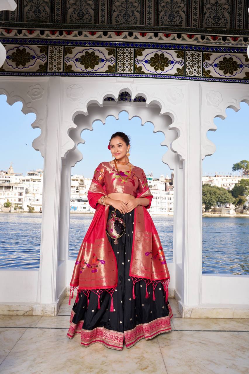 Beautiful Lehenga Choli With Paithani Silk And Weaving Zari Work | Ready To Wear