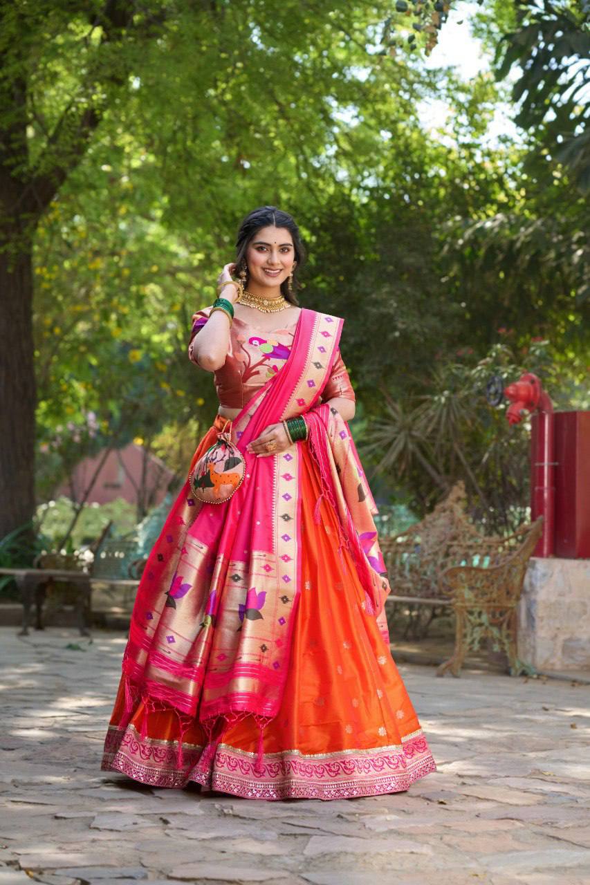 New Jacquard Silk Lehenga Choli With Weaving Zari Work | Read To Wear