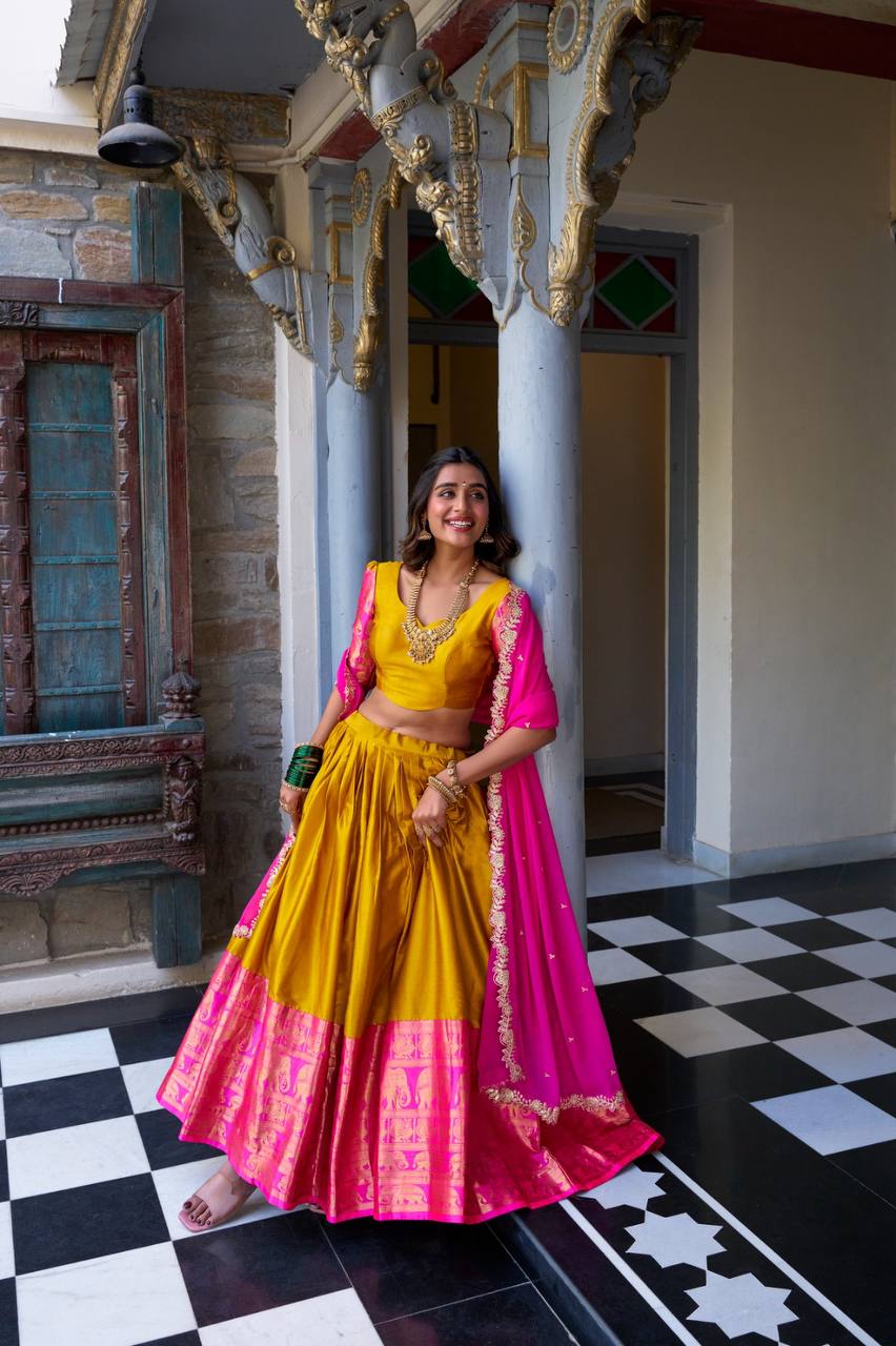 Beautiful Lehenga Choli With Zari Weaving Work| Ready To Wear