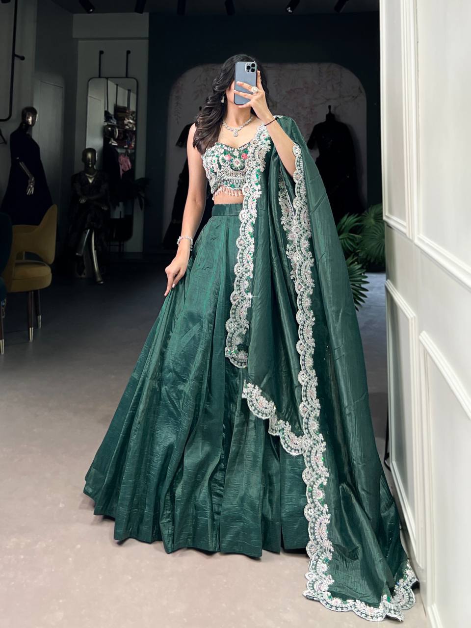 New Lehenga Choli With Thread, Plain And Embroidery Work| Ready To Wear