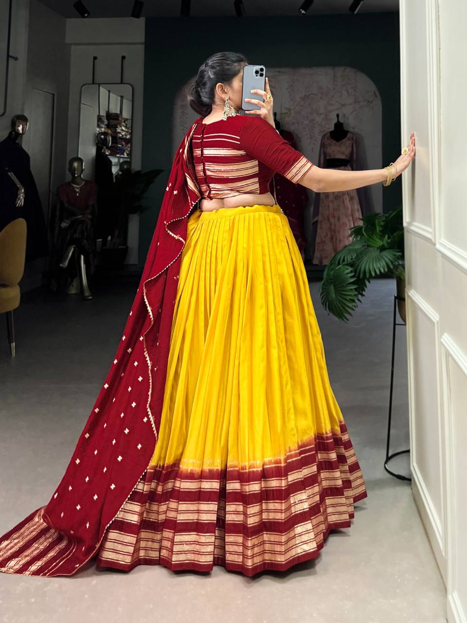 Designer Lehenga Choli With Plain And Zari Weaving Work | Ready To Wear