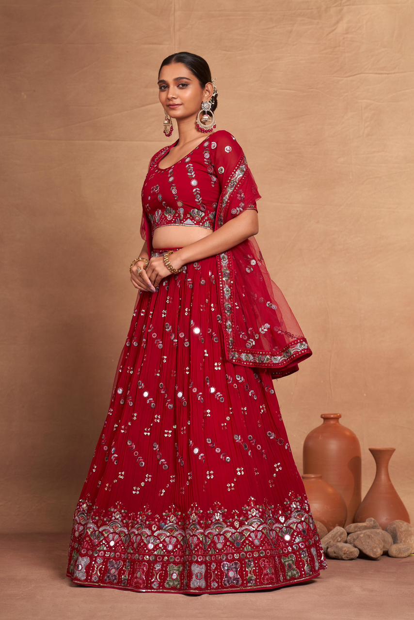 Ready-to-Wear Embroidered Lehenga Set – Indian Ethnic Outfit
