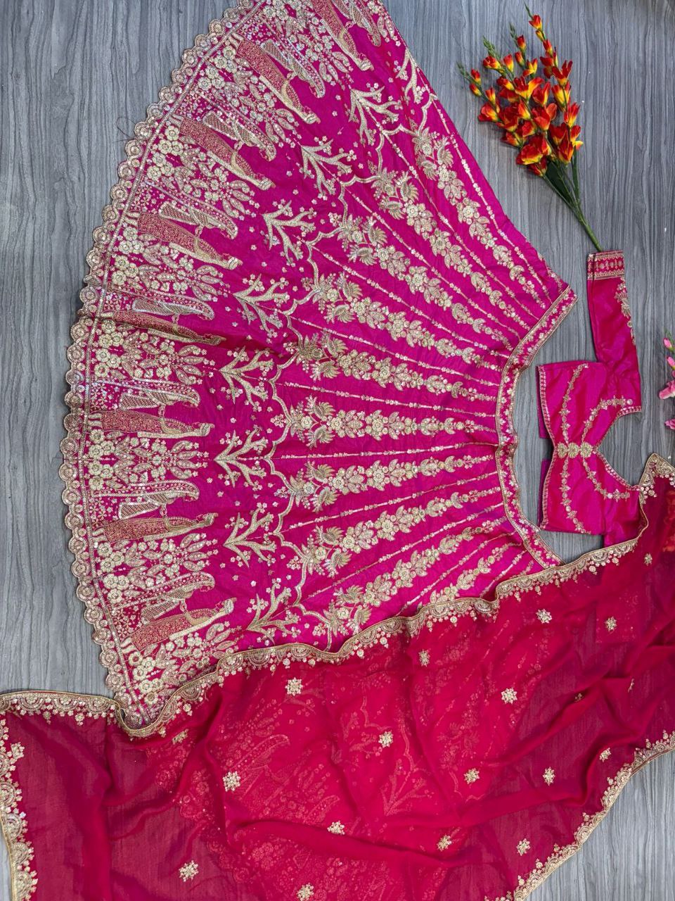 Tafeta Silk Lehenga Choli With Embroidered Work | Ready To Wear