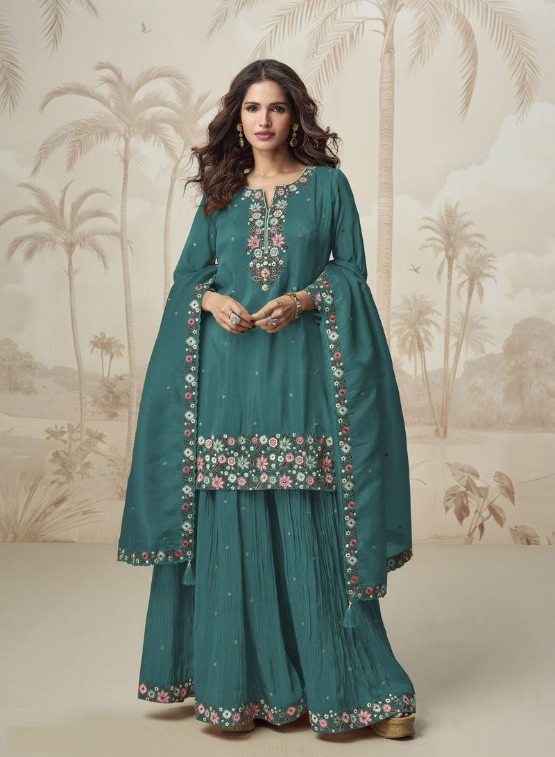 Roman Simar Suit With Embroidery Work | Ready To Wear