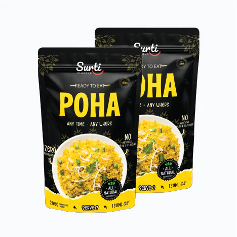 Surti Flovour Poha - Ready To Eat 400 gms | Pack Of 2 ( 200 gms each )