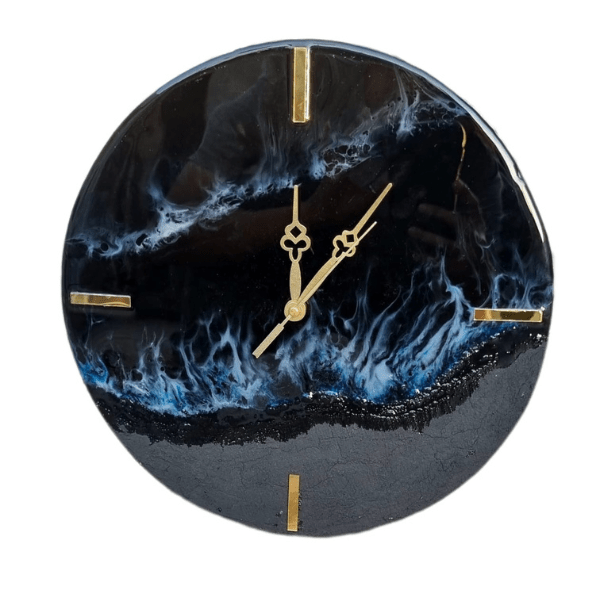 Black theme ocean wall clock - India shopping
