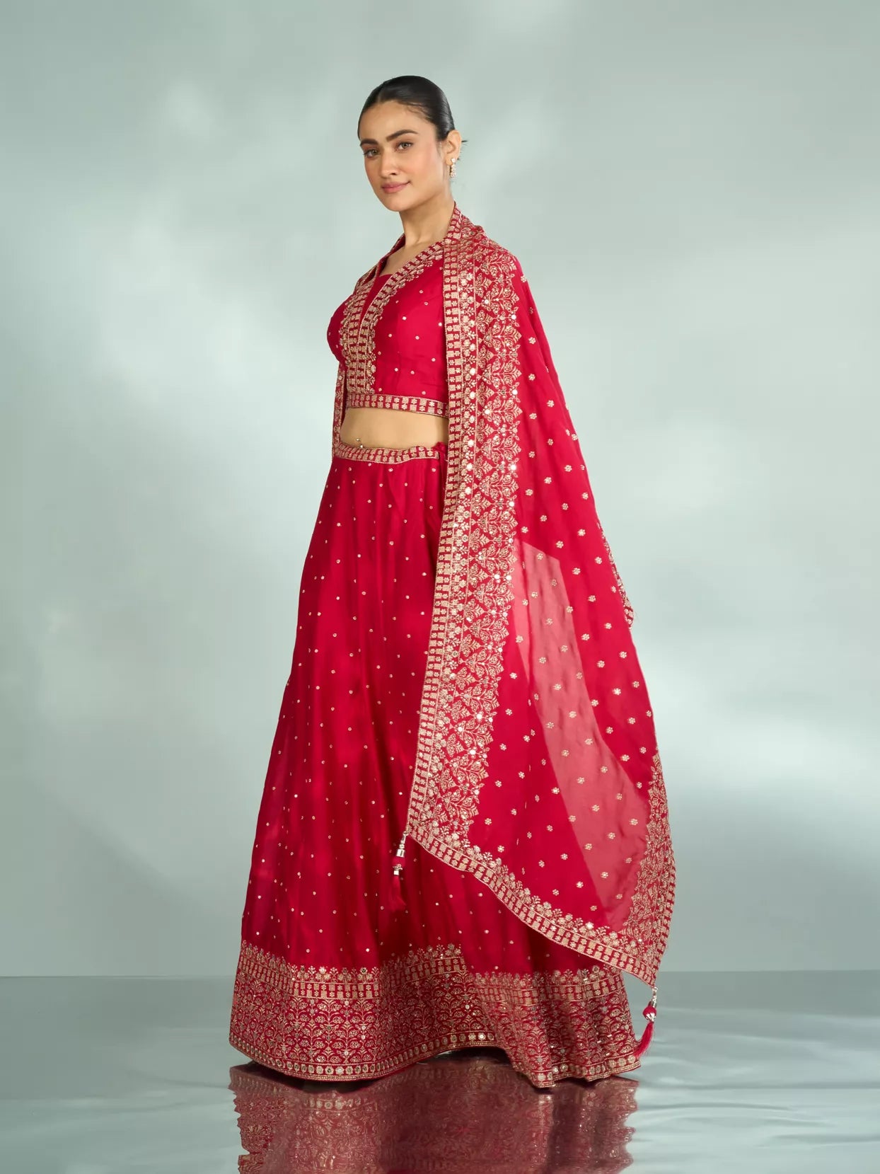 Rosy Rapture Art Silk Lehenga | Ready To Wear