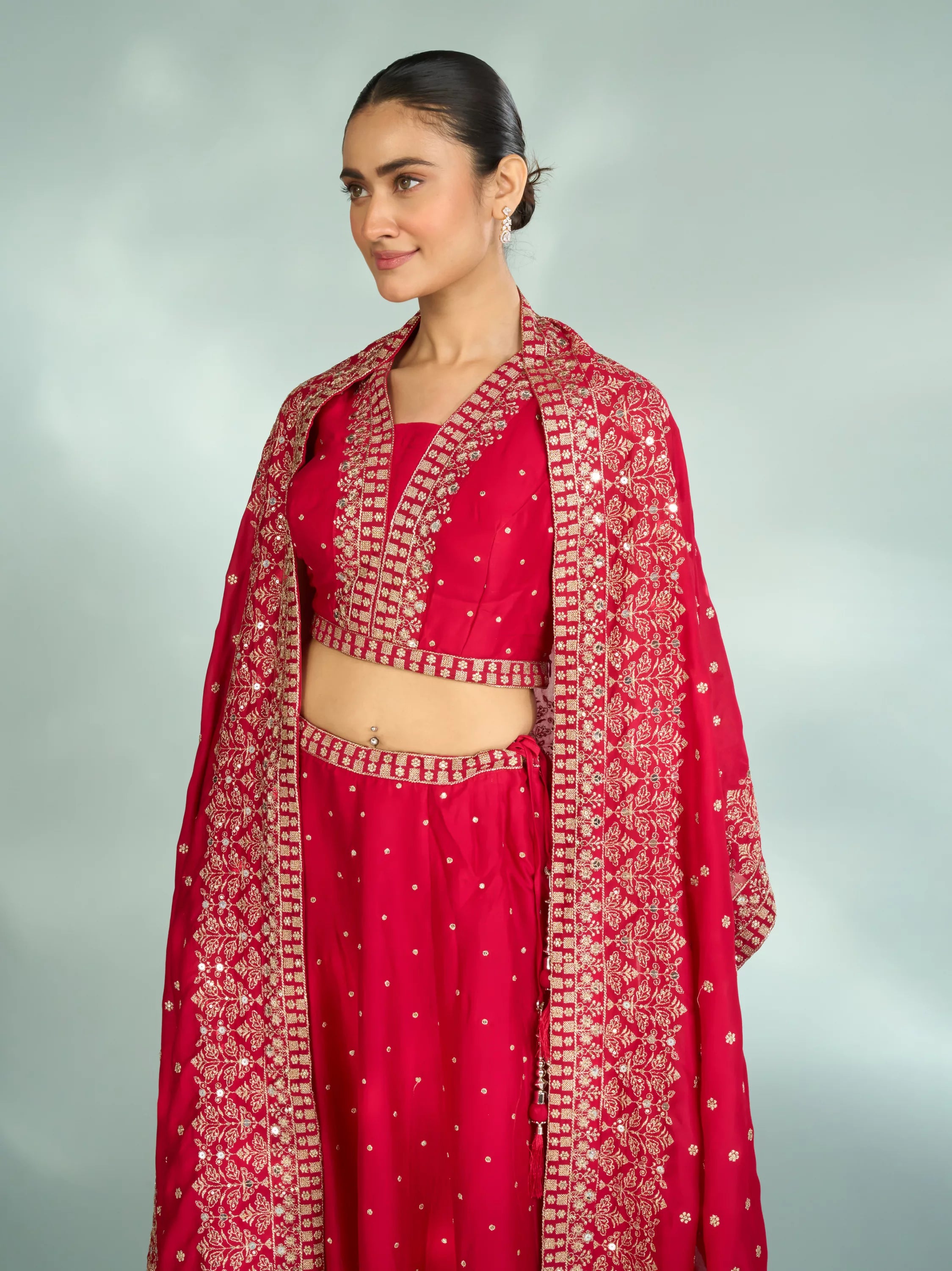 Rosy Rapture Art Silk Lehenga | Ready To Wear