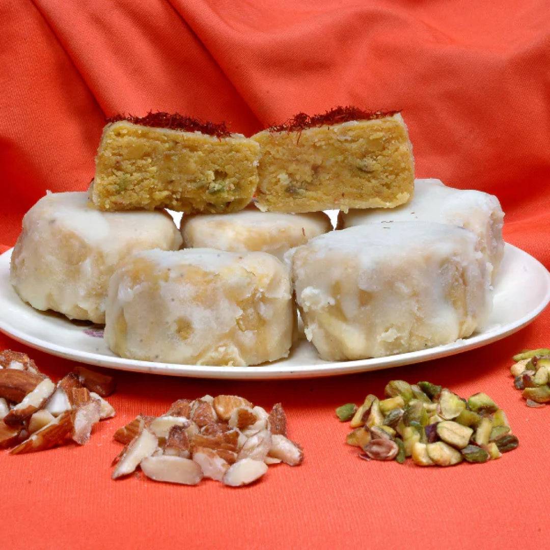 Shah Jamnadas Keshar Badam Pista Ghari Sugar free - 500 gms - India shopping