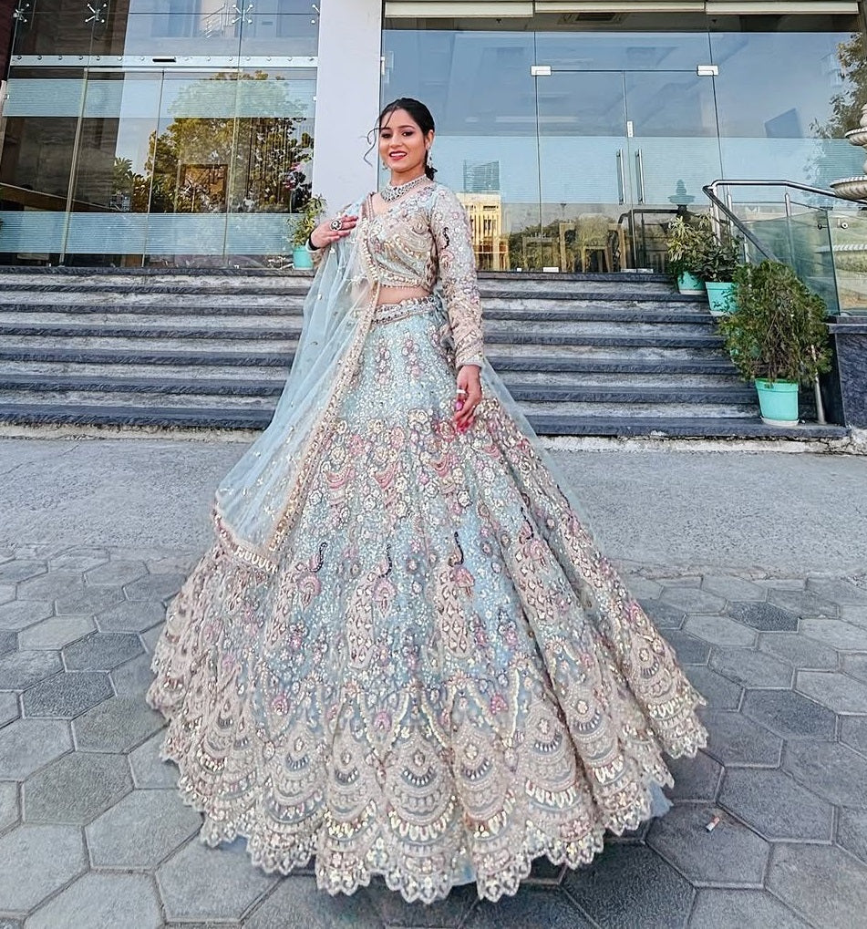Designer Lehenga Choli With Butterfly Net Work | Ready To Wear