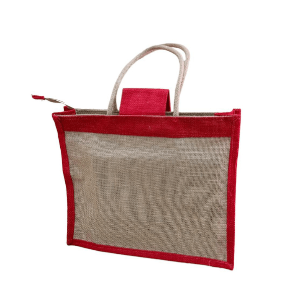India Jute Handbag with Zip Lunch Bag for Office| Traditional Jute b