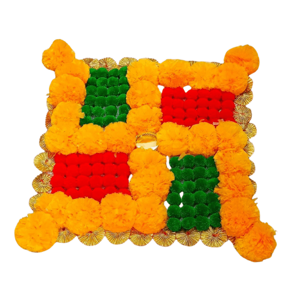 Swastik Mat |Saathiya Design Artificial Marigold Flower - India shopping