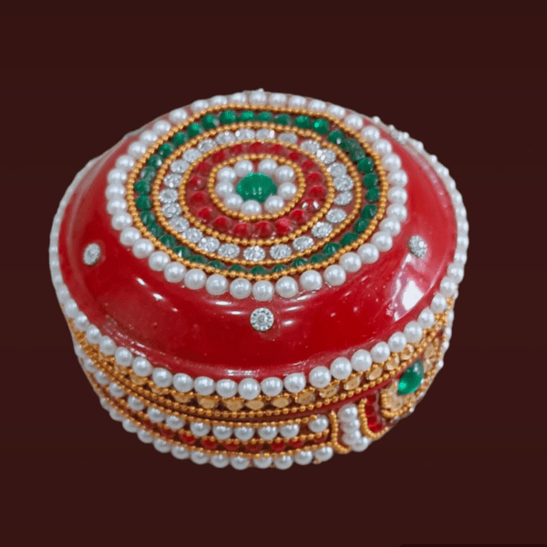 Decorative Stone & Pearl Work storage Box - India shopping
