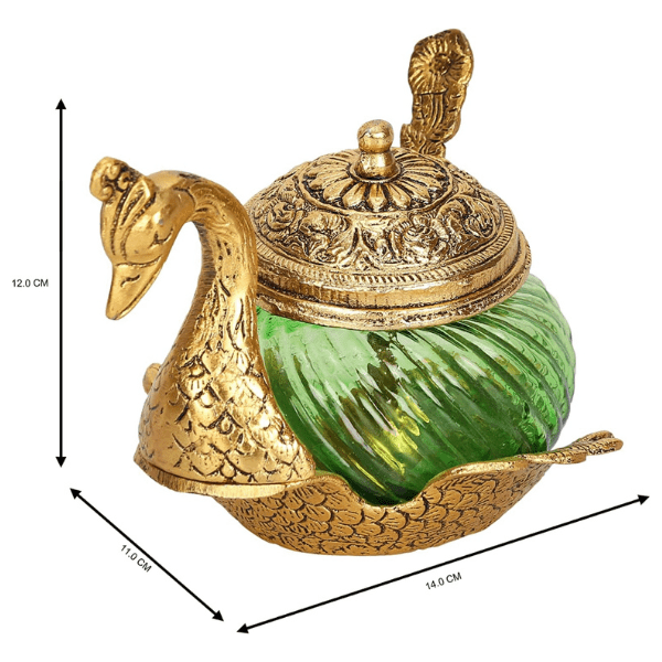 Duck Shaped Brass Food Container/ Serving Bowl - Decorative Showpiece - India shopping