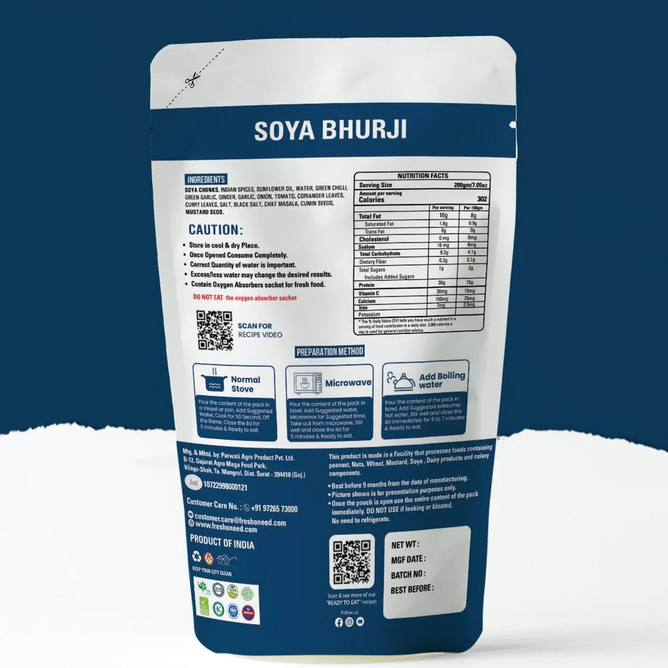Fresh O Need Soya Bhurji - Ready To Eat 200 gms