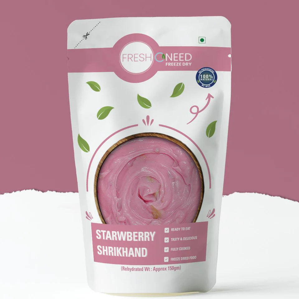 Fresh O Need Strawberry Shrikhand - Ready To Eat 150 gms