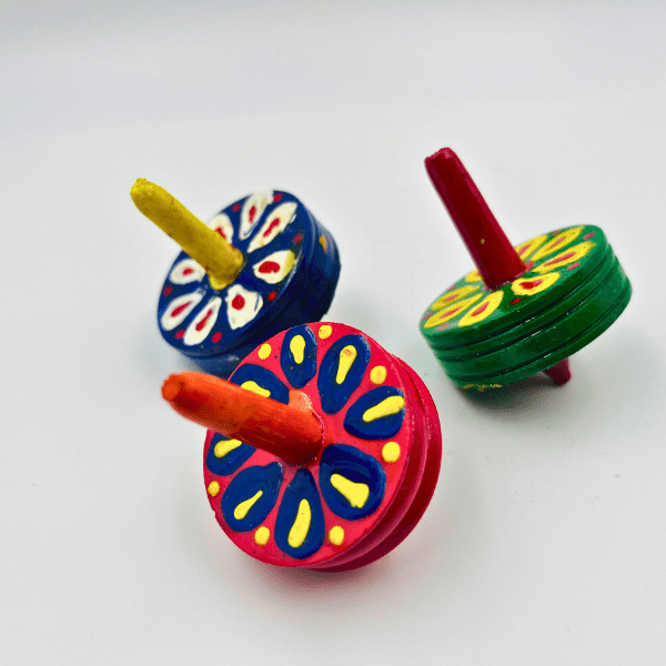 Stuthi Arts Wooden Spinning Tops Set of 3 - India shopping