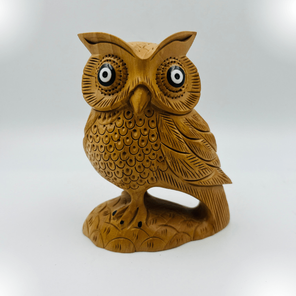 Stuthi Arts Wooden Owl Carving - India shopping