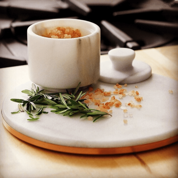 Super Marble Arts White Marble Salt Cellar - India shopping