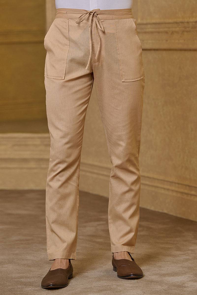 Tasva Beige Straight Pant - India shopping