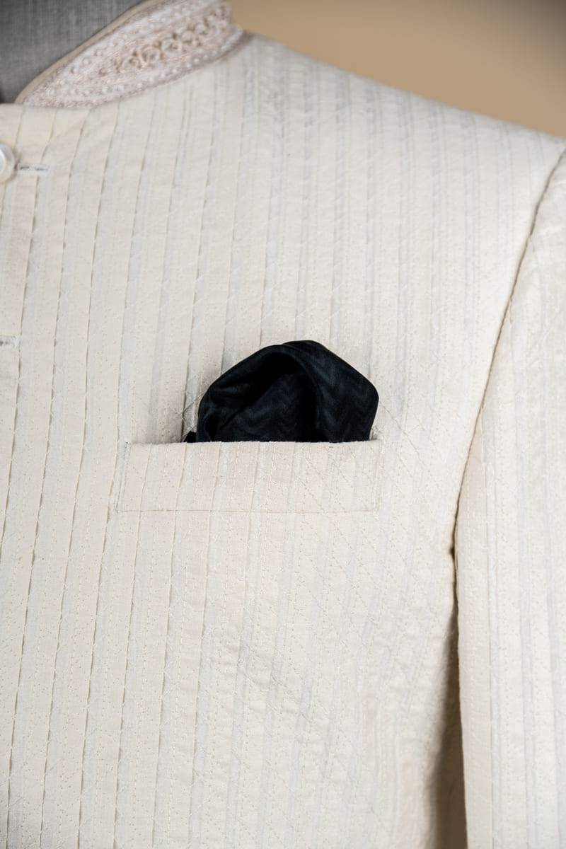 Tasva Black Digitally Printed Pocket Square - India shopping