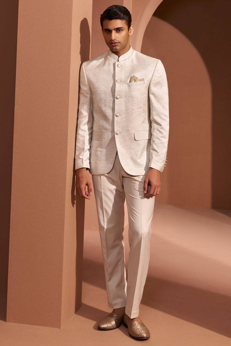 Tasva Classic Jacquard Bandhgala - India shopping