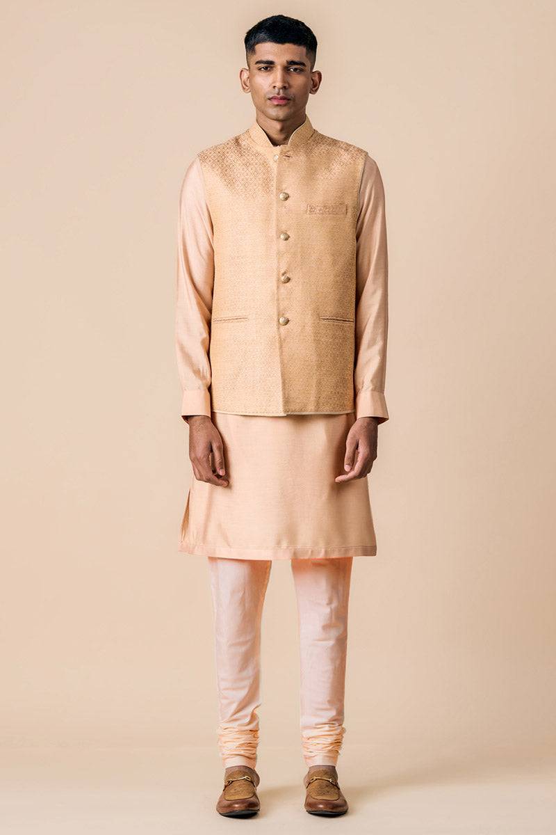 Tasva Classic Kurta Bundi Set In Brocade - India shopping