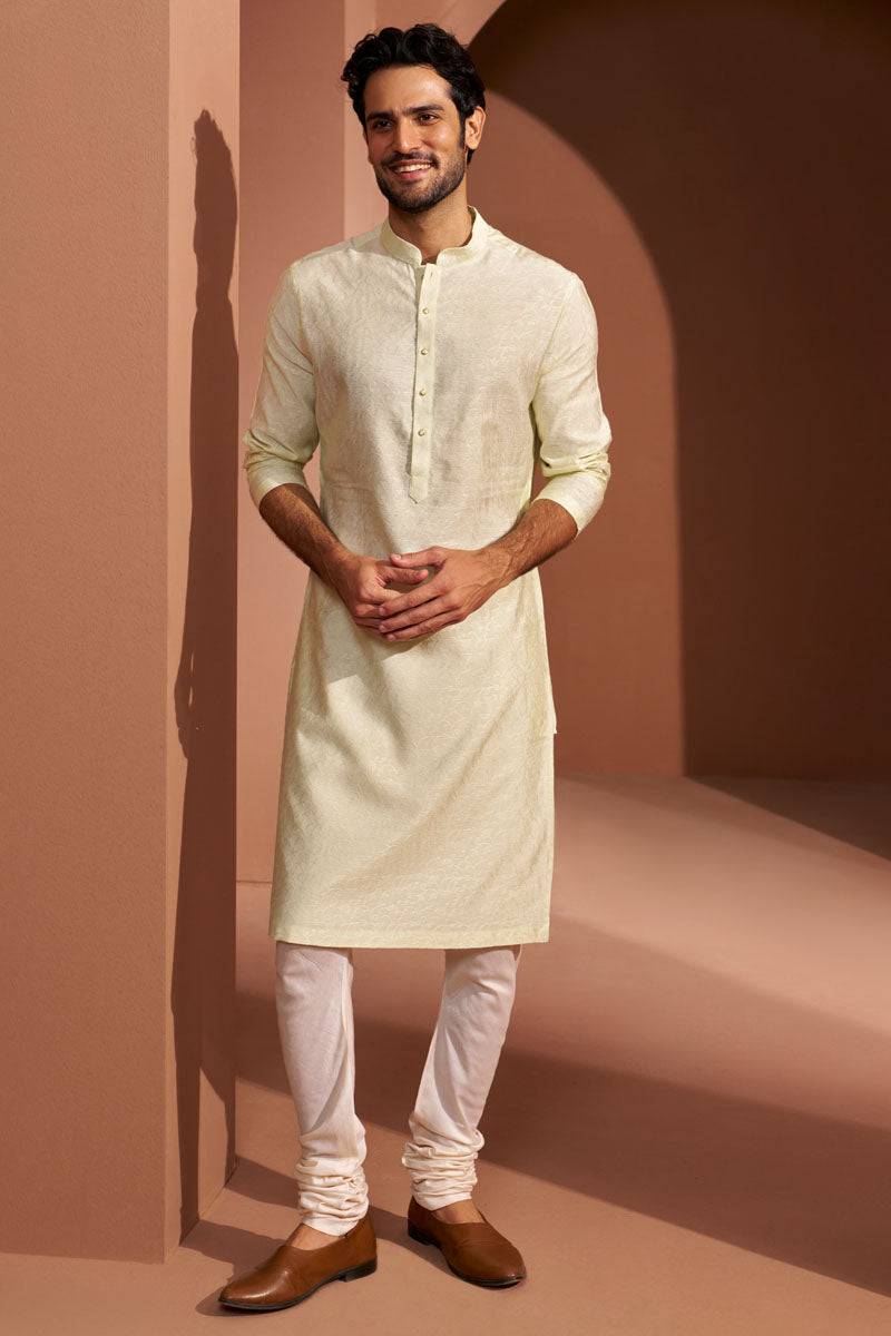Tasva Floral Self Jacquard Kurta Set - India shopping