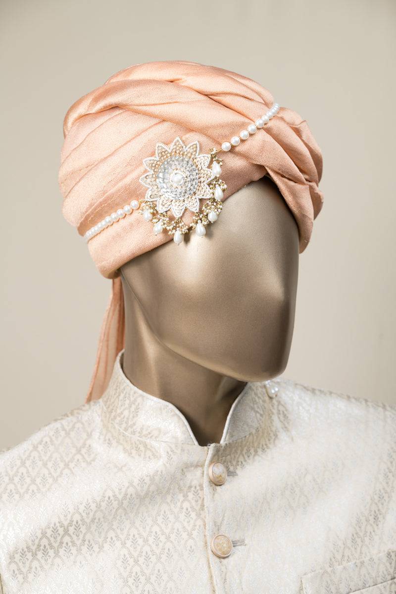 Tasva Gold Single Layered Sehra - India shopping